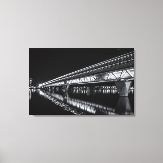 Tempe Town Lake bij nacht Canvas Afdruk (Voorkant)