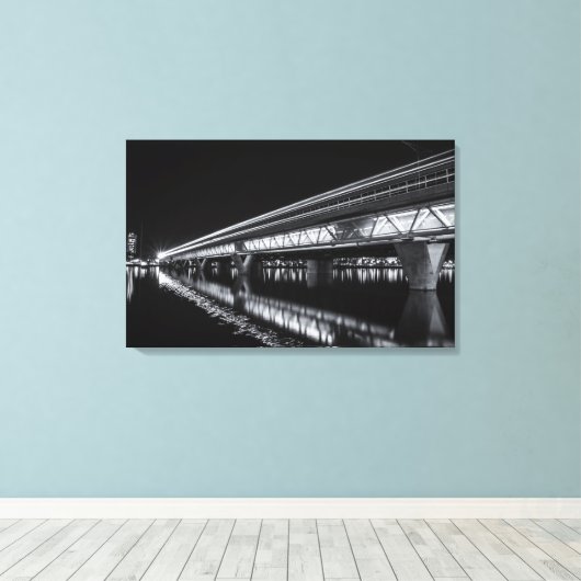Tempe Town Lake bij nacht Canvas Afdruk (Insitu (Houten vloer))