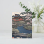 Tempel aan de rivier - Japan Briefkaart (Staand voorkant)