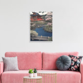 Tempel aan de rivier - Japan Canvas Afdruk (Insitu (Woonkamer))