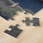 Tempel aan de rivier - Japan Legpuzzel (Zijkant)