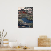 Tempel aan de rivier - Japan Poster (Keuken)