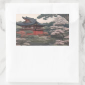 Tempel aan de rivier - Japan Rechthoekige Sticker (Tas)
