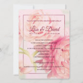 Tempel Huwelijk & Receptie Uitnodiging-pioenen Kaart (Voorkant)