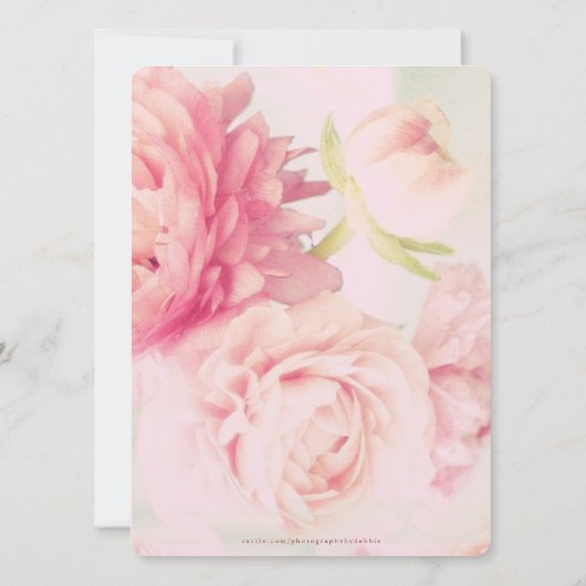 Tempel Huwelijk & Receptie Uitnodiging-pioenen Kaart (Achterkant)