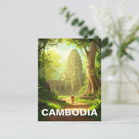 Tempel in Angkor Wat Cambodja Briefkaart (Staand voorkant)