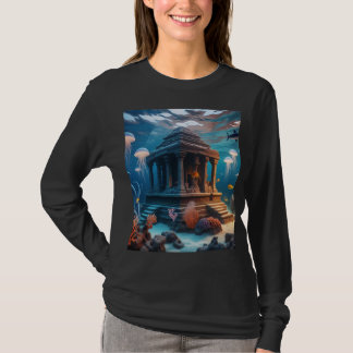 Tempel onder de getijden 🌊 | Lost Oceanscape Art T-shirt