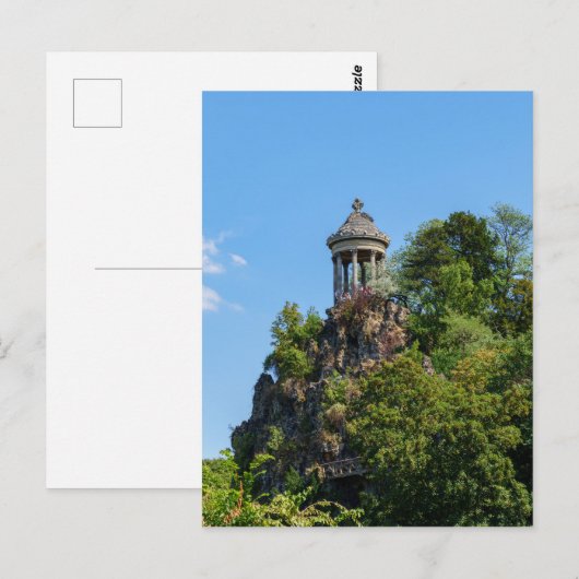 Tempel Sibylle in Parc des Buttes Chaumont - Parij Briefkaart (Voorkant / Achterkant)