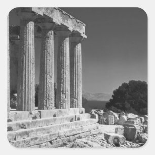 Tempel van Aphaea Vierkante Sticker