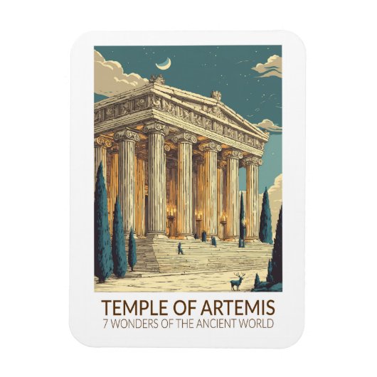 Tempel van Artemis Zeven Wereldwonderen Kunst Magneet (Verticaal)