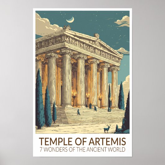 Tempel van Artemis Zeven Wereldwonderen Kunst Poster (Voorkant)
