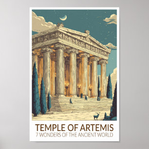 Tempel van Artemis Zeven Wereldwonderen Kunst Poster