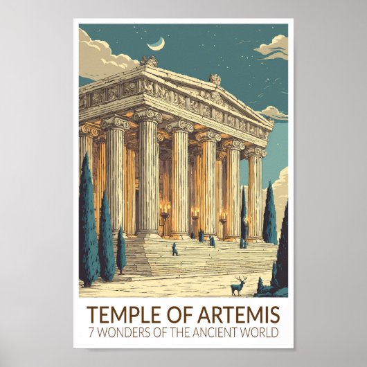 Tempel van Artemis Zeven Wereldwonderen Kunst Poster (Voorkant)
