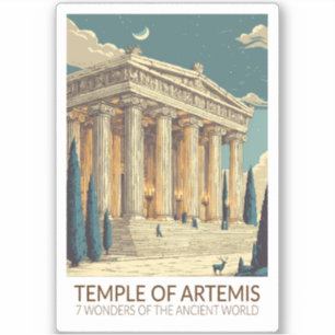 Tempel van Artemis Zeven Wereldwonderen Kunst Sticker