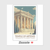 Tempel van Artemis Zeven Wereldwonderen Kunst Sticker (Vel)