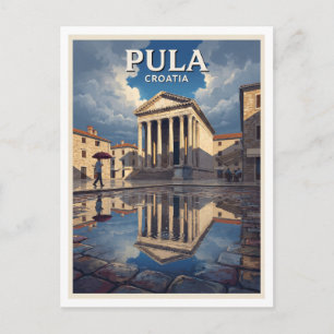 Tempel van Augustus, Pula Kroatië Reizen Briefkaart