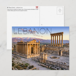 Tempel van Bacchus, Baalbek, Libanon Reis Briefkaart