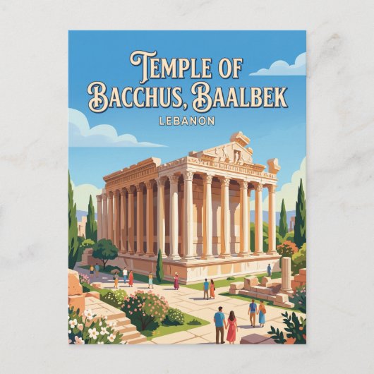 Tempel van Bacchus Libanon Briefkaart (Voorkant)