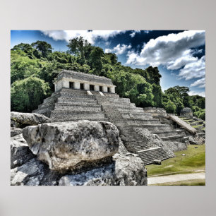 Tempel van de Inscripties, Palenque, Mexico Poster