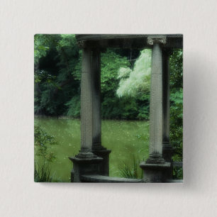 Tempel van de liefde bij de oude Westbury Gardens Vierkante Button 5,1 Cm
