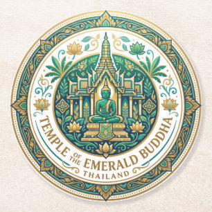 Tempel van de Smaragdgroene Boeddha (Wat Phra Kaew Ronde Kartonnen Onderzetter