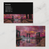 TEMPEL VAN DE WATER Paars Black Science Fiction Visitekaartje (Voorkant / Achterkant)