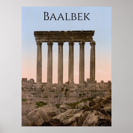 Tempel van de Zon in Baalbek Poster (Voorkant)