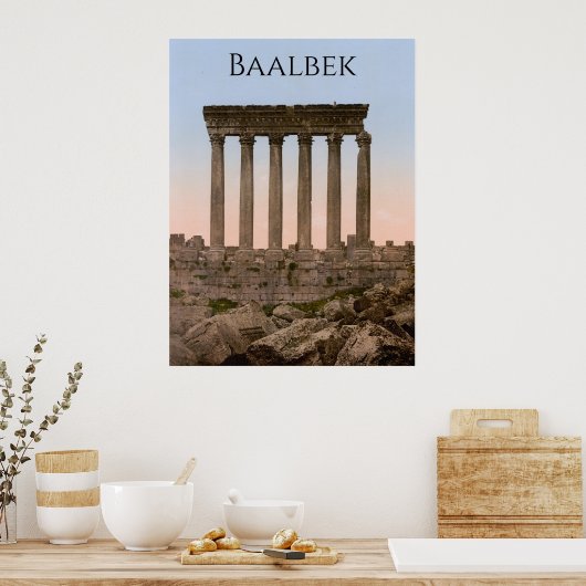 Tempel van de Zon in Baalbek Poster (Keuken)
