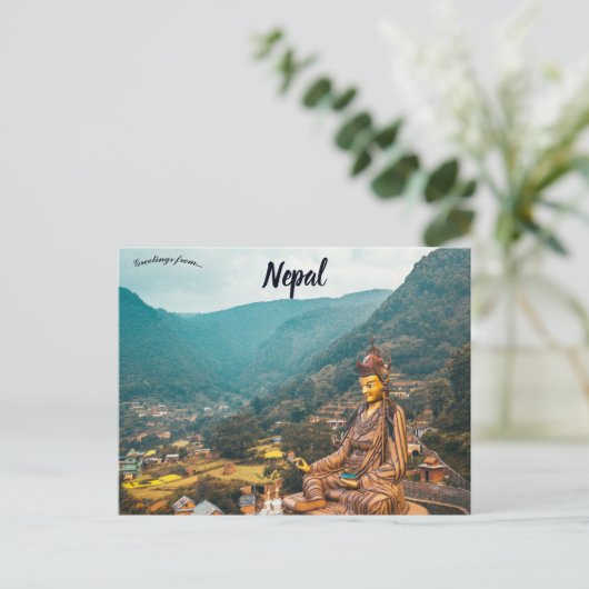 Tempel van Guru Padmasambhava Nepal Briefkaart (Staand voorkant)