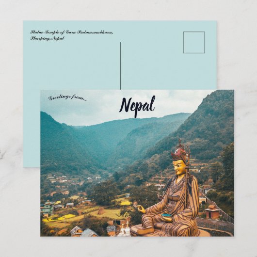 Tempel van Guru Padmasambhava Nepal Briefkaart (Voorkant / Achterkant)