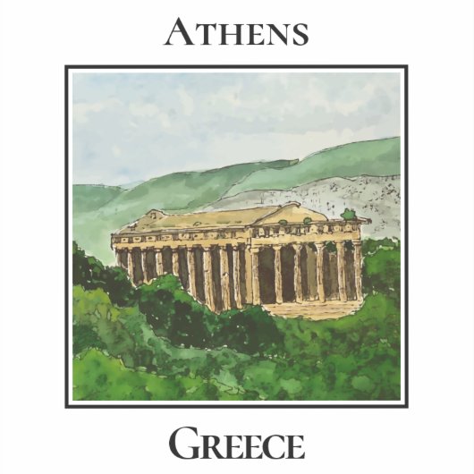 Tempel van Hephaestus, Athene Griekenland Sticker (Voorkant)