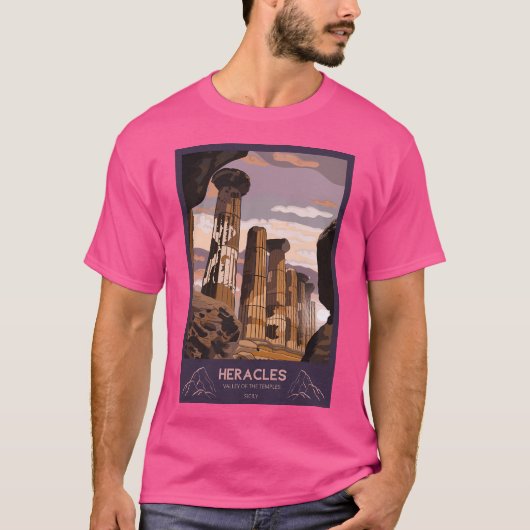 Tempel van Heracles Agrigento Vallei van de Tempel T-shirt (Voorkant)