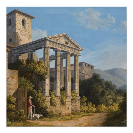 Tempel van Hercules ,Beroemd schilderij Perfect Poster (Voorkant)