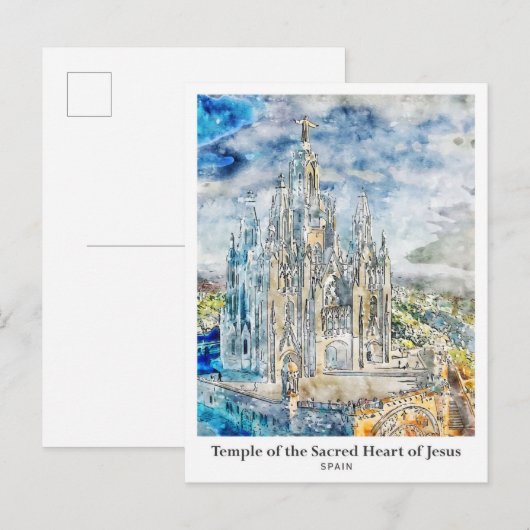 Tempel van het Heilige Hart van Jezus Reizen Briefkaart (Voorkant / Achterkant)