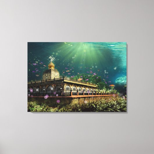 tempel van het koraalrif - gevlekt canvas afdruk (Voorkant)