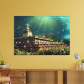 tempel van het koraalrif - gevlekt canvas afdruk (Insitu (Woonkamer))