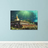 tempel van het koraalrif - gevlekt canvas afdruk (Insitu (Houten vloer))