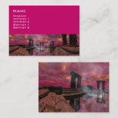 TEMPEL VAN HET WATER , Paarse Fuchsia Visitekaartje (Voorkant / Achterkant)