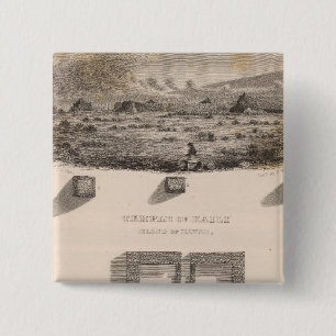 tempel van Kaili, eiland Hawaii, Hawaii Vierkante Button 5,1 Cm