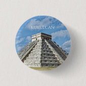 Tempel van Kukulcán, piramide, Chichen Itza, Mexic Ronde Button 3,2 Cm (Voorkant)