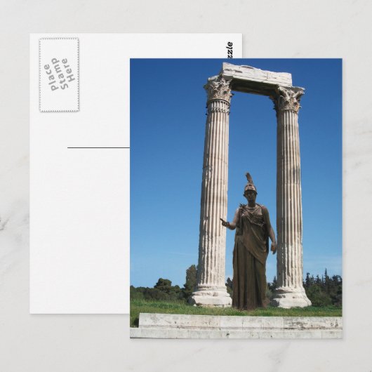 Tempel van Olympian Zeus (Athens)-Gate with godess Briefkaart (Voorkant / Achterkant)