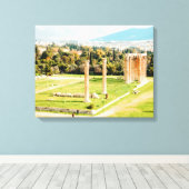 Tempel van Olympische Zeus, Athene Canvas Afdruk (Insitu (Houten vloer))