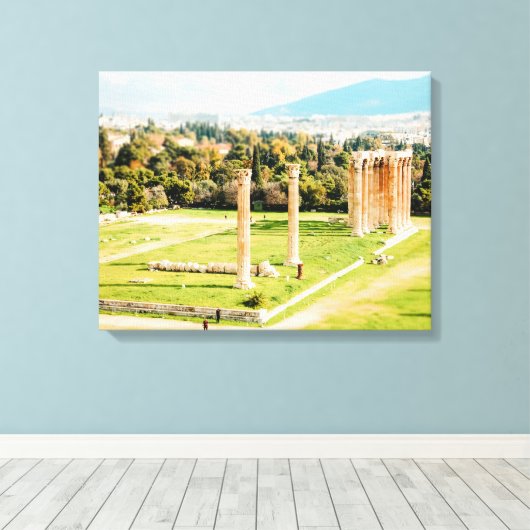 Tempel van Olympische Zeus, Athene Canvas Afdruk (Insitu (Houten vloer))