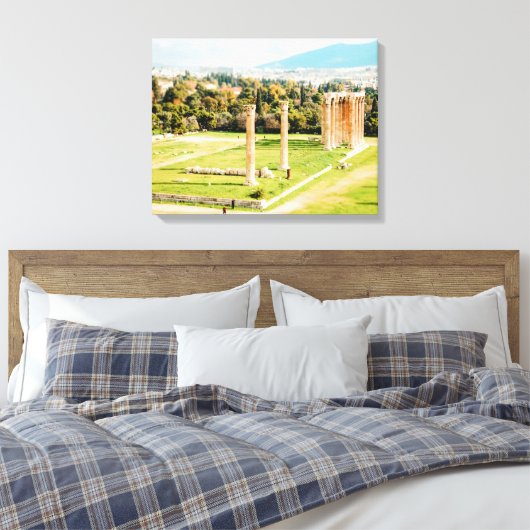 Tempel van Olympische Zeus, Athene Canvas Afdruk (Insitu (Slaapkamer))