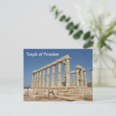 Tempel van Poseidon, Athene's Griekenland Briefkaart (Staand voorkant)