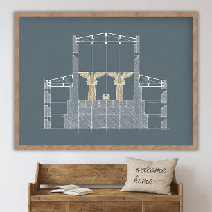 Tempel van Salomo Blauw, Heilige der Heiligen, Mt Poster