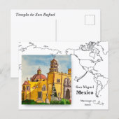 Tempel van San Rafael San Miguel Briefkaart (Voorkant / Achterkant)