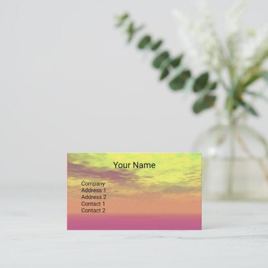 TEMPEL VAN WATERroze gele Paarse wolken Sci-Fi Visitekaartje (Staand voorkant)
