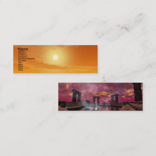 TEMPEL WATER / DESERT SUN Science Fiction Mini Visitekaartje (Voorkant / Achterkant)