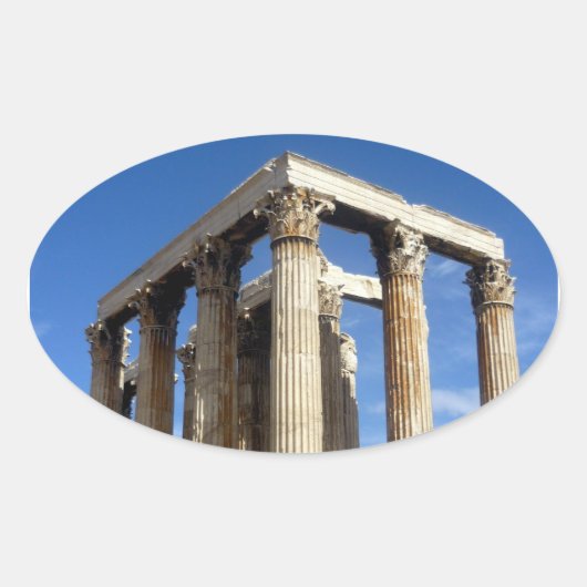 tempel zeus ovale sticker (Voorkant)